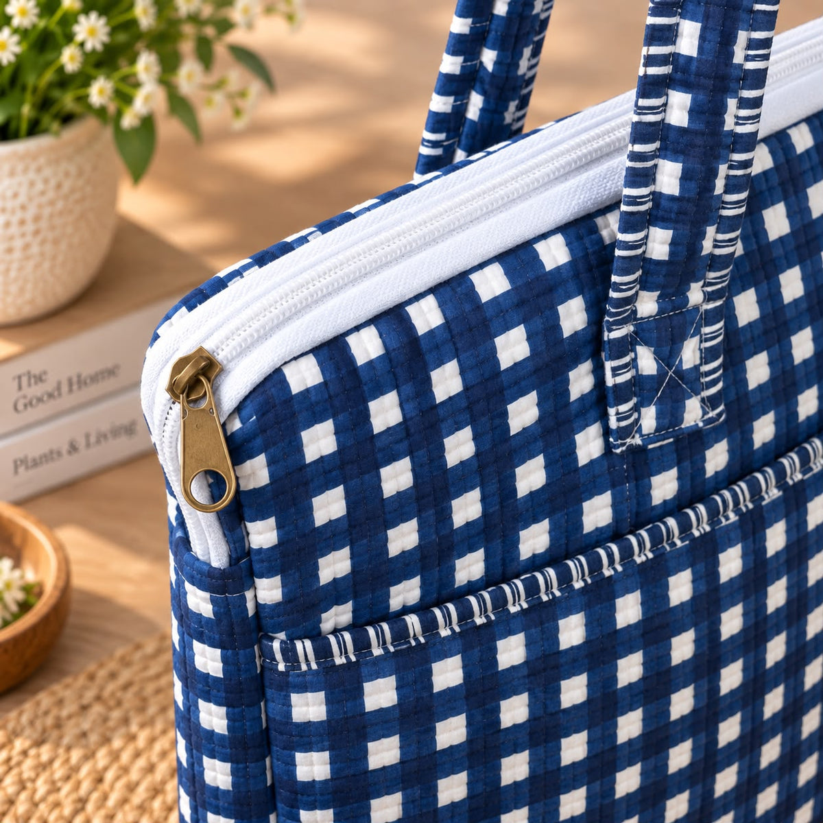 Quilted Cotton Laptop Bag