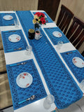 Handblock Printed Table Runner & Mat Set – 7 Pieces