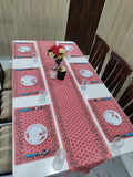Handblock Printed Table Runner & Mat Set – 7 Pieces