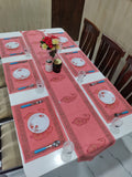 Handblock Printed Table Runner & Mat Set – 7 Pieces