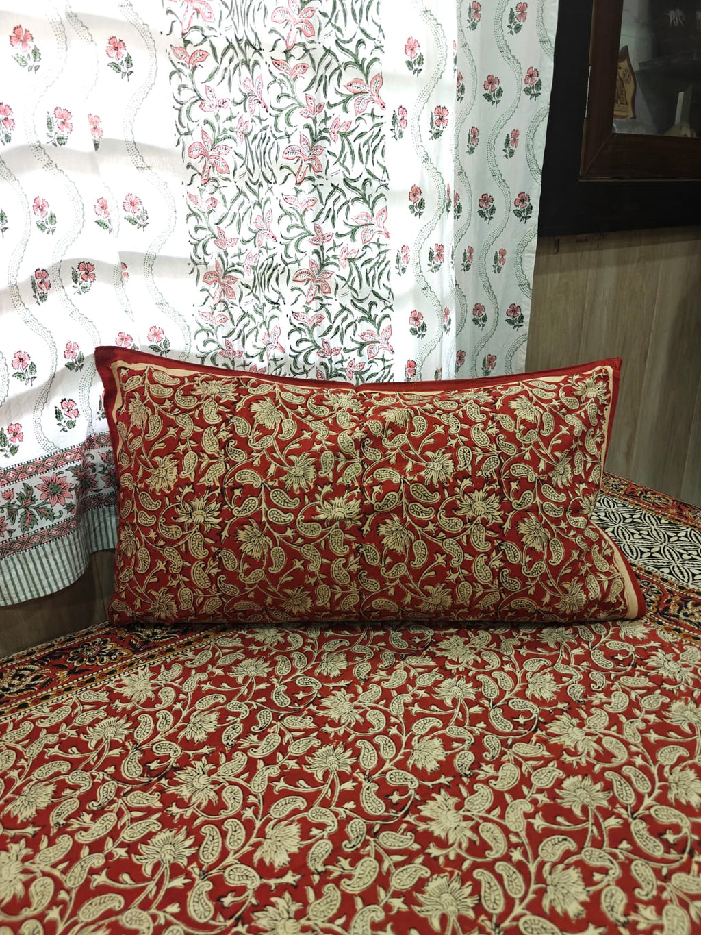 Kalamkari Handblock Printed Cotton Single Bedsheet