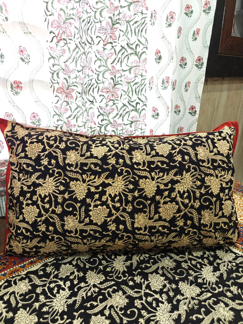Kalamkari Handblock Printed Cotton Single Bedsheet