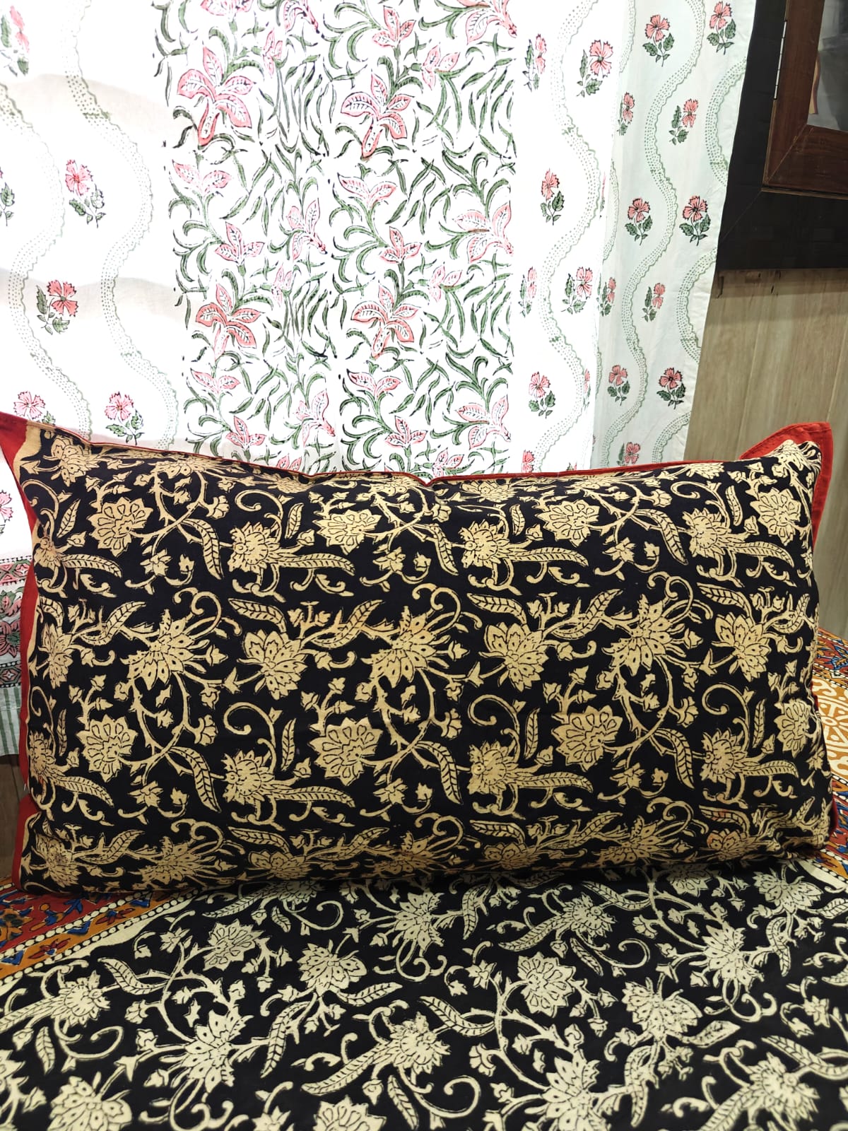 Kalamkari Handblock Printed Cotton Single Bedsheet