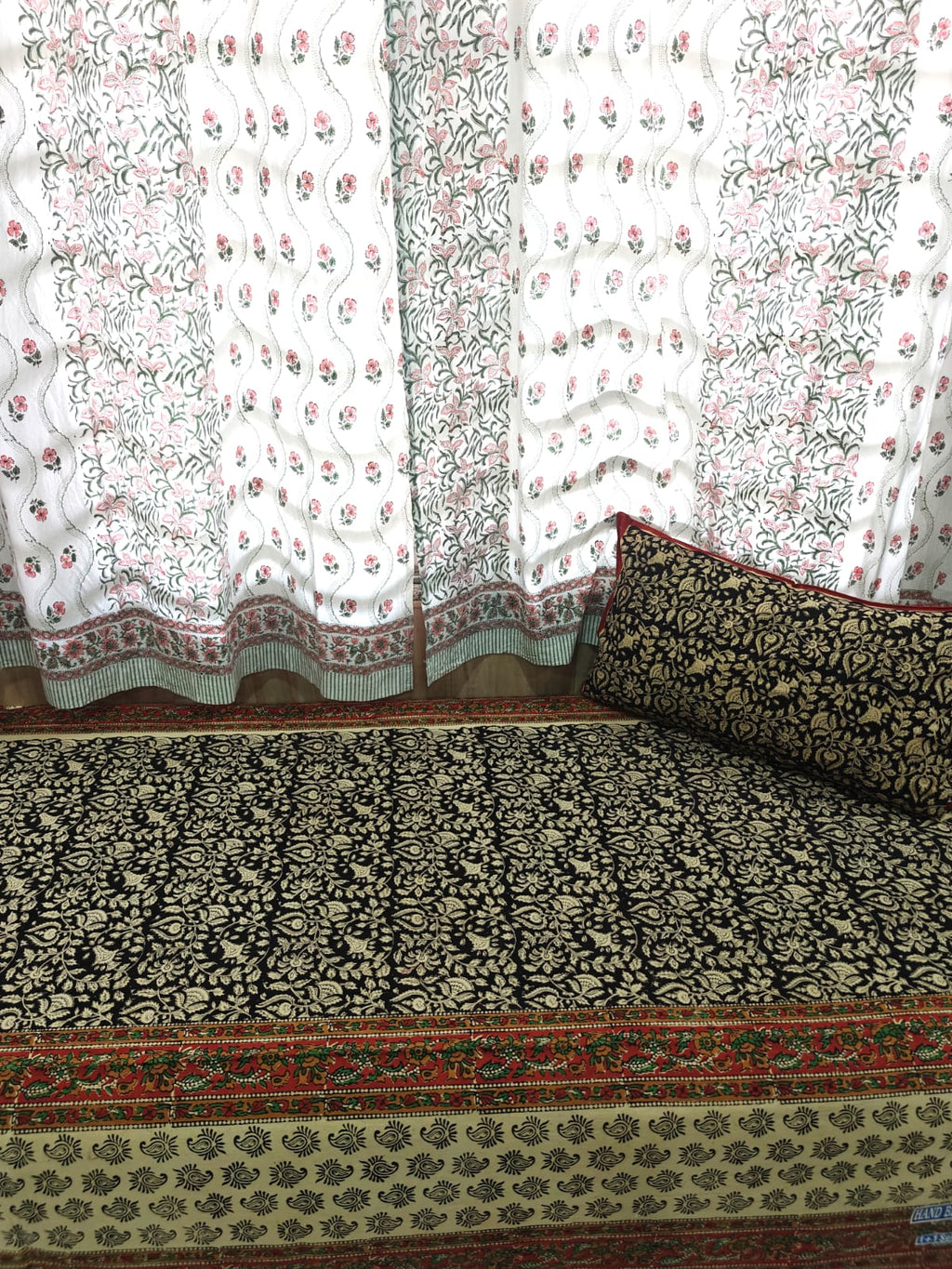 Kalamkari Handblock Printed Cotton Single Bedsheet