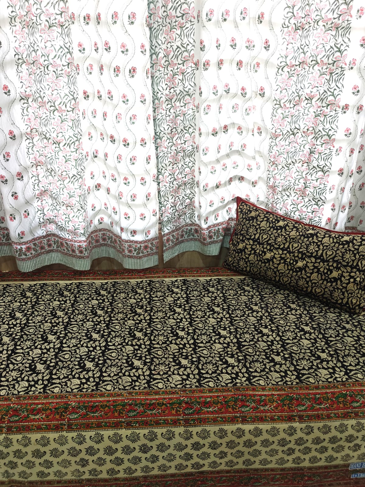 Kalamkari Handblock Printed Cotton Single Bedsheet