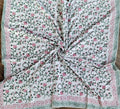 Handblock Printed Mulmul Single Dohar - Gulabi Lata