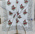 Handblock Printed Mulmul Single Dohar - Anar Bagh