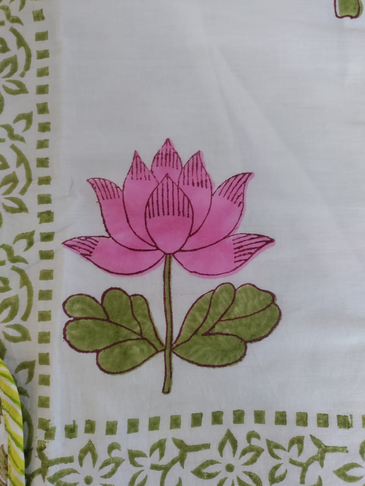 Handblock Printed Mulmul Single Dohar - Padma Hathi