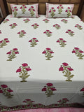 Super Premium Handblock Percale Cotton Super King Bedsheet Set - Mehrun Bagh