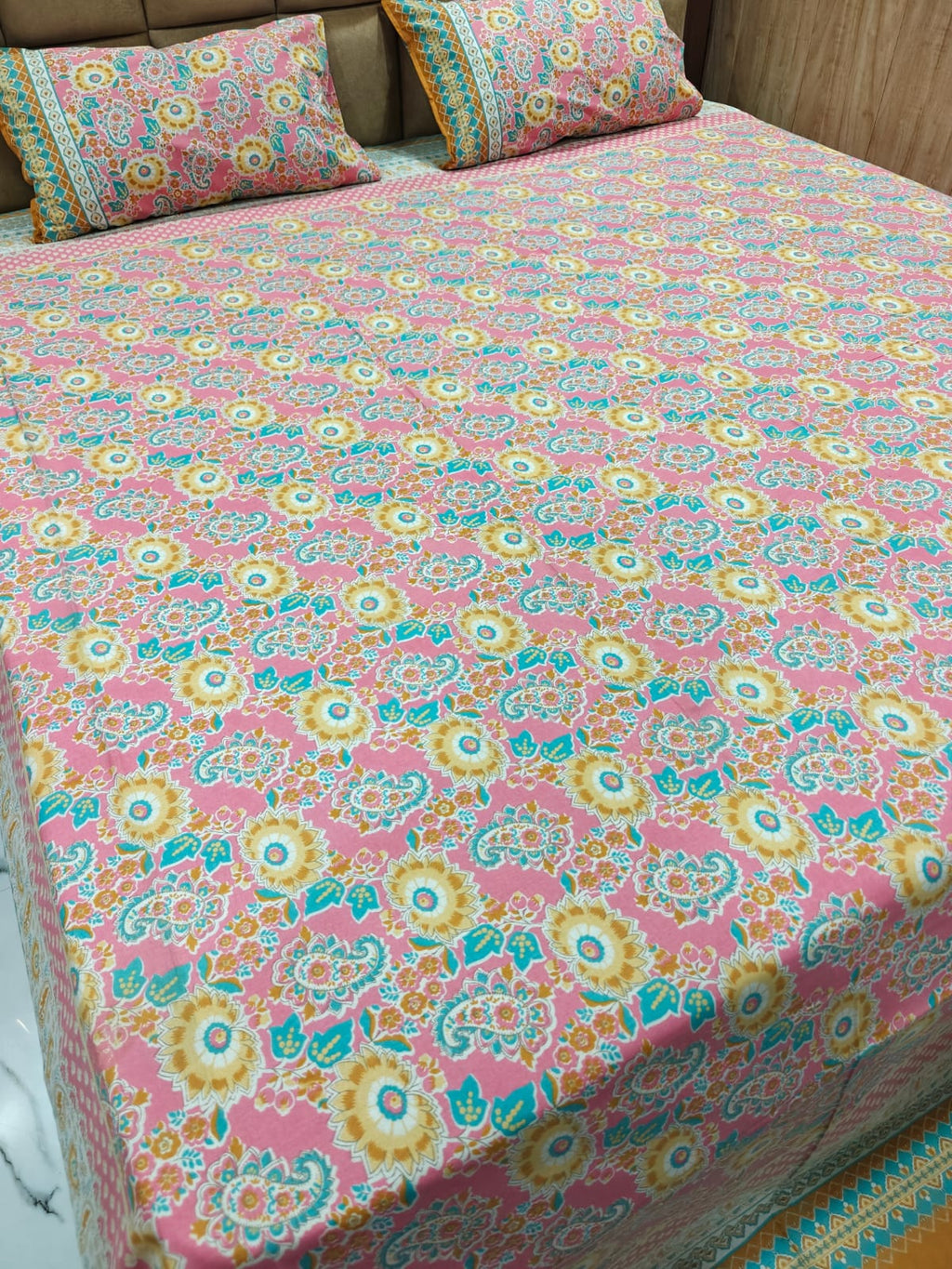 Rangili 100% Cotton Super King Bedsheet Set