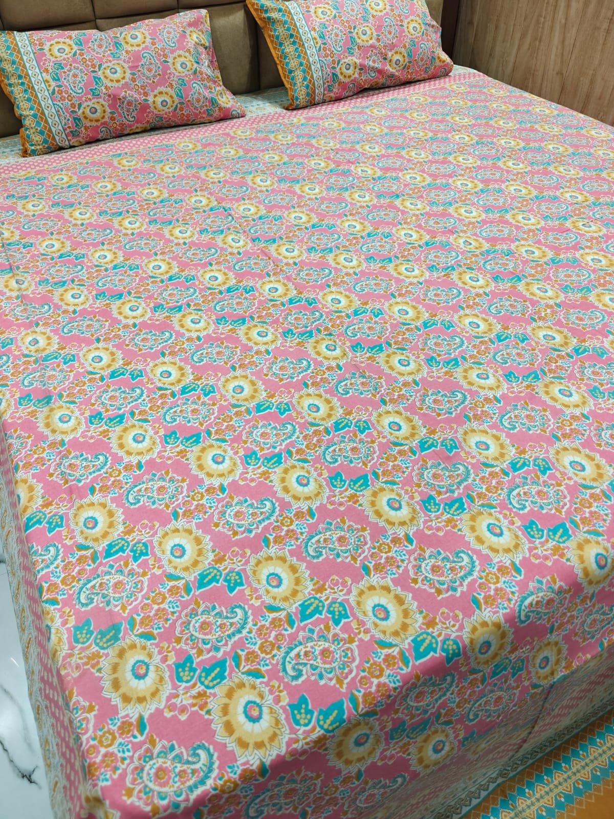 Rangili 100% Cotton Super King Bedsheet Set