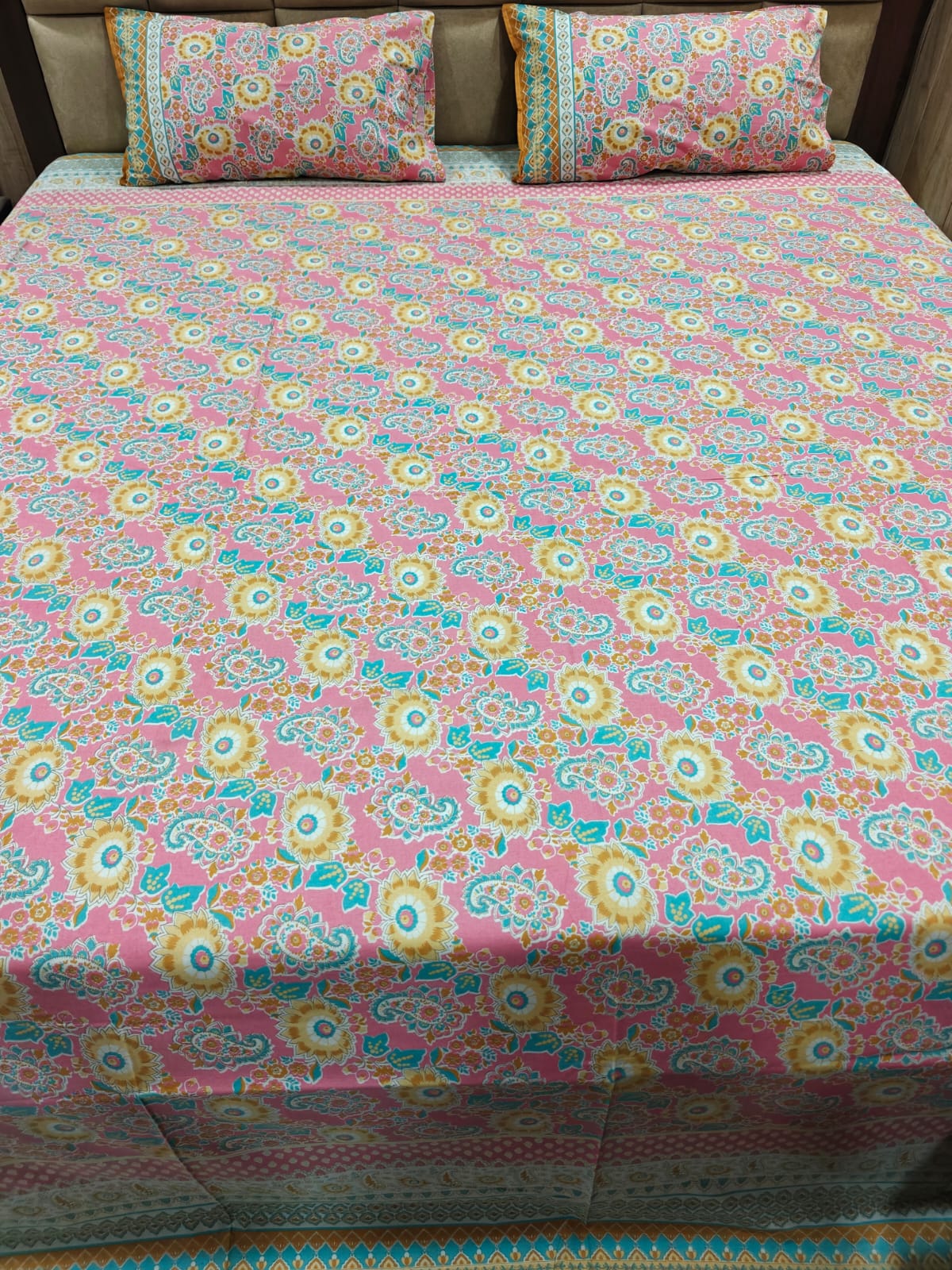 Rangili 100% Cotton Super King Bedsheet Set