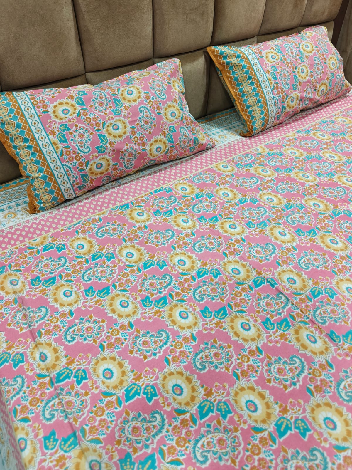 Rangili 100% Cotton Super King Bedsheet Set