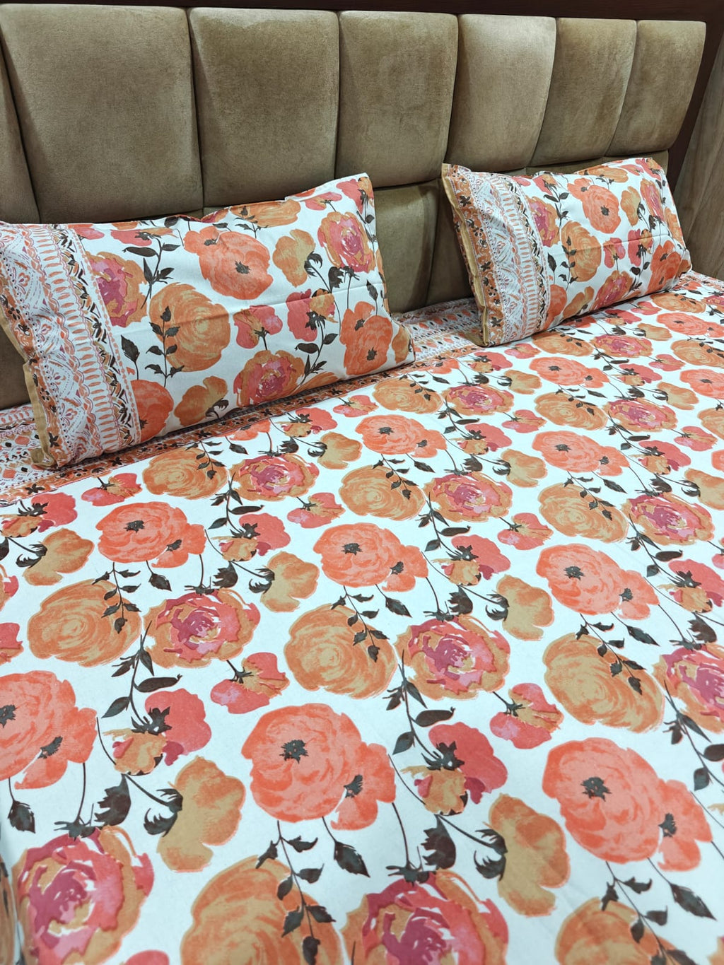 Rangili 100% Cotton Super King Bedsheet Set