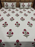 Handblock Printed 100% Cotton Super King Bedsheet Set - Mehrun Bagh