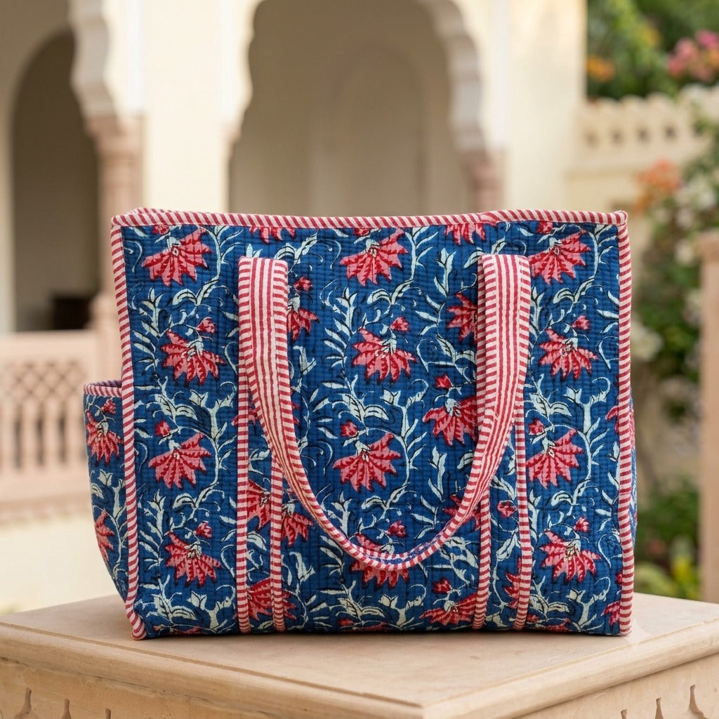 Quilted Cotton Tote Bag