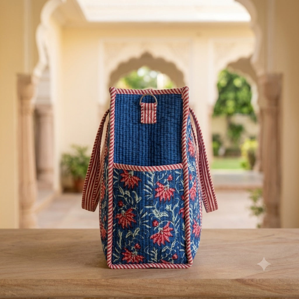 Quilted Cotton Tote Bag