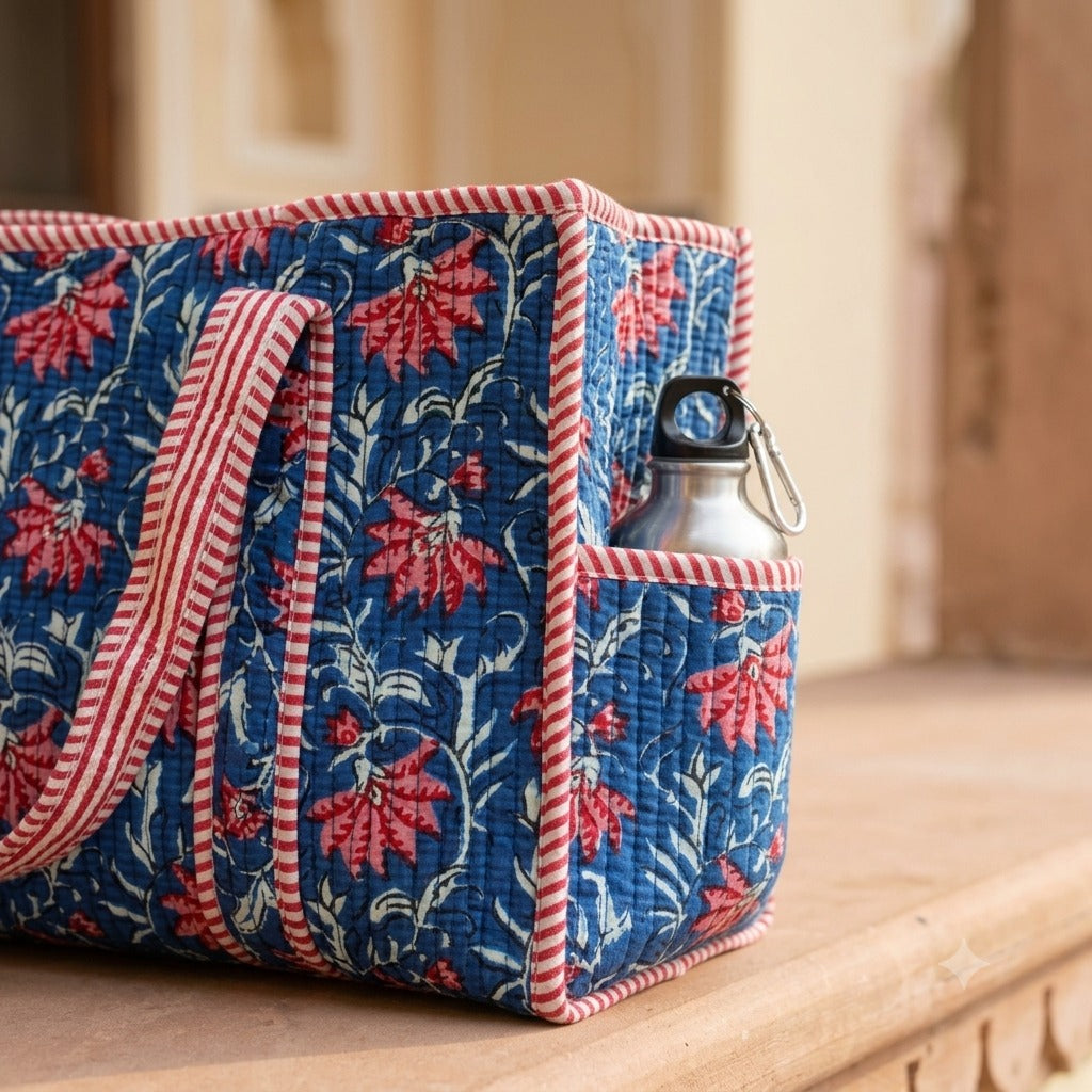 Quilted Cotton Tote Bag