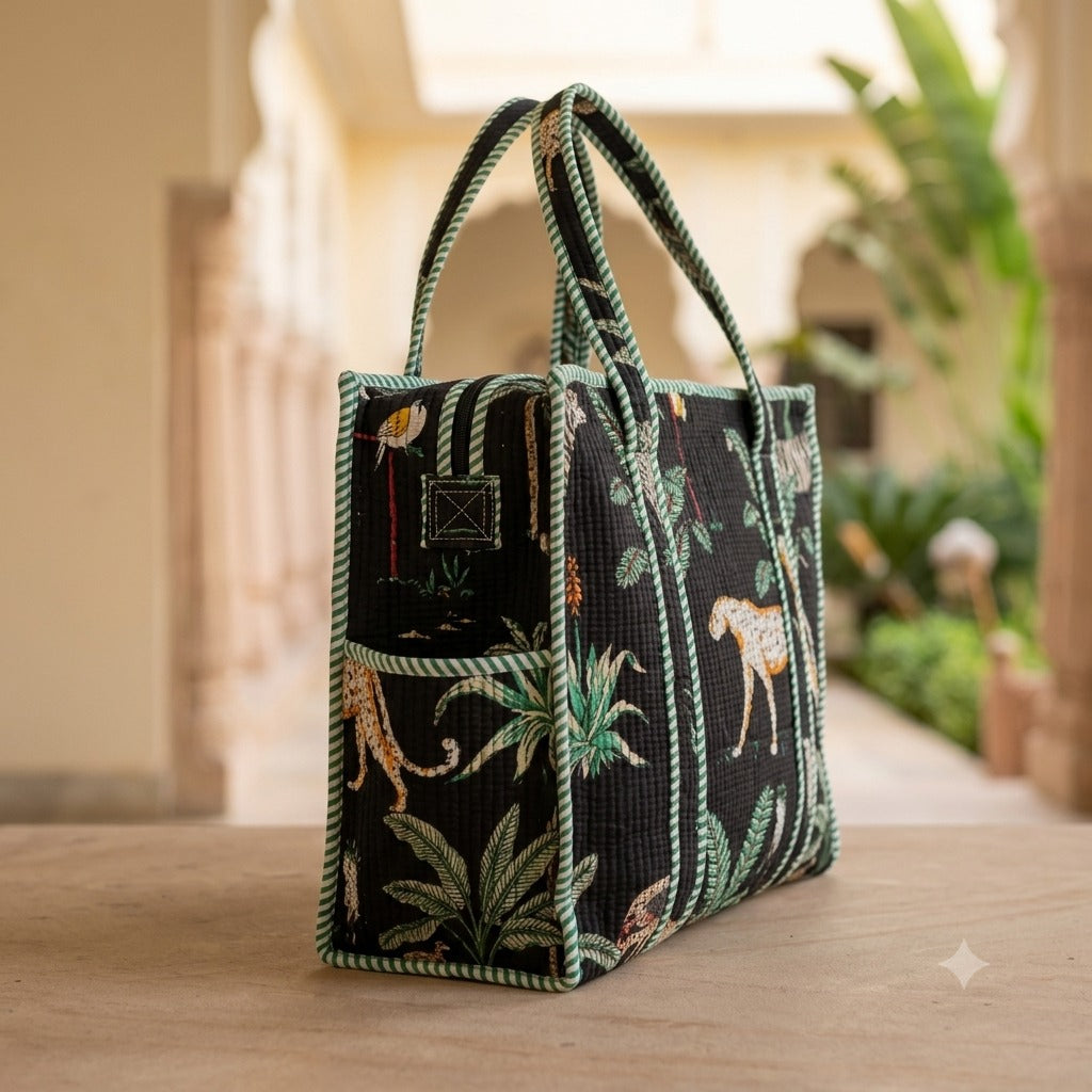 Quilted Cotton Tote Bag