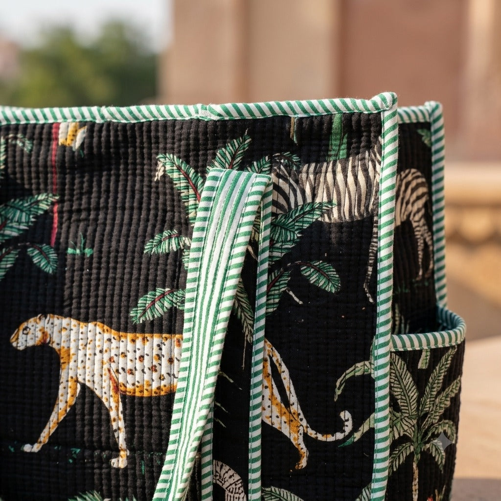 Quilted Cotton Tote Bag