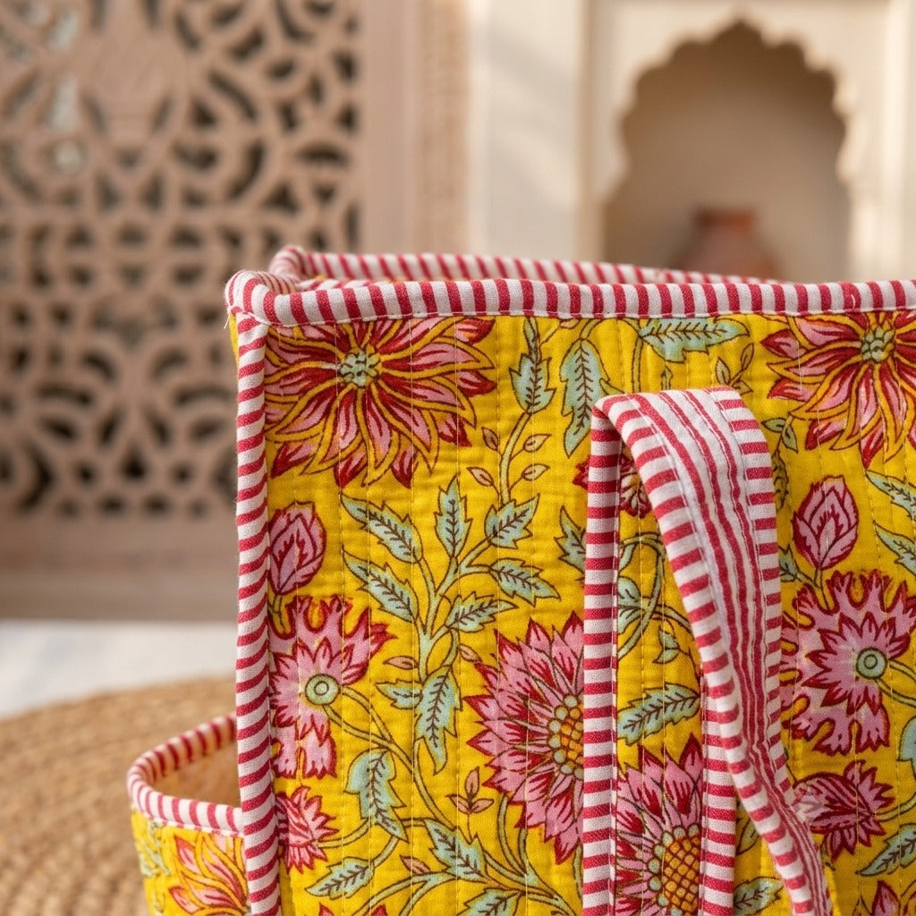 Quilted Cotton Tote Bag