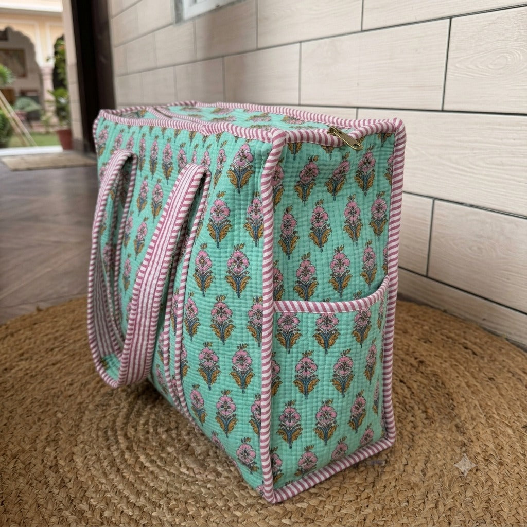Quilted Cotton Tote Bag