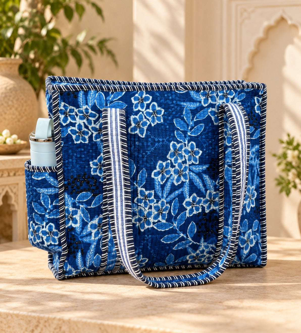 Quilted Cotton Tote Bag