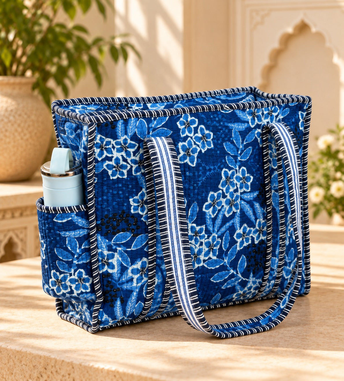 Quilted Cotton Tote Bag