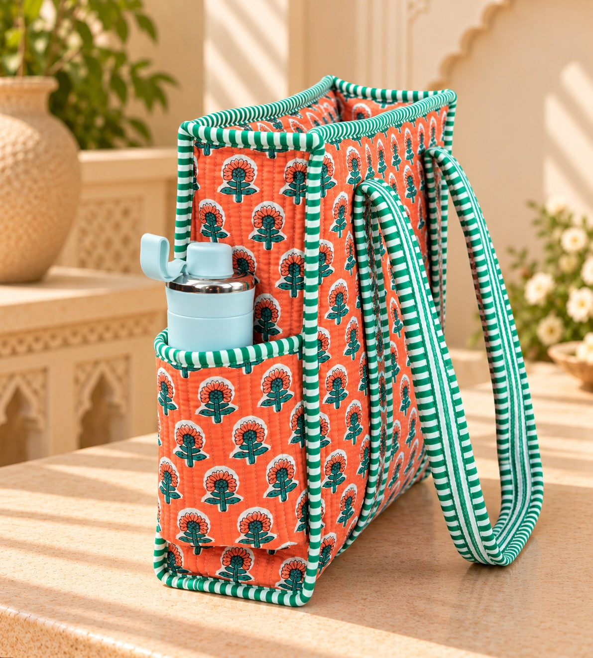 Quilted Cotton Tote Bag