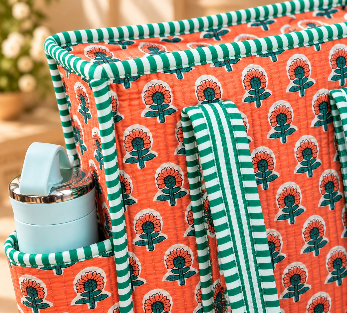 Quilted Cotton Tote Bag