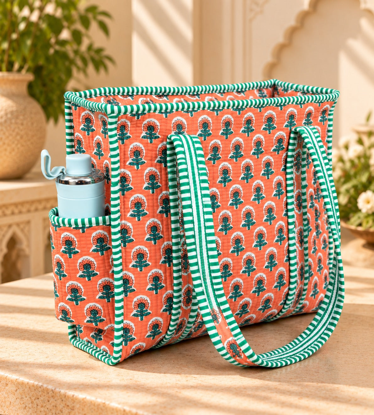 Quilted Cotton Tote Bag