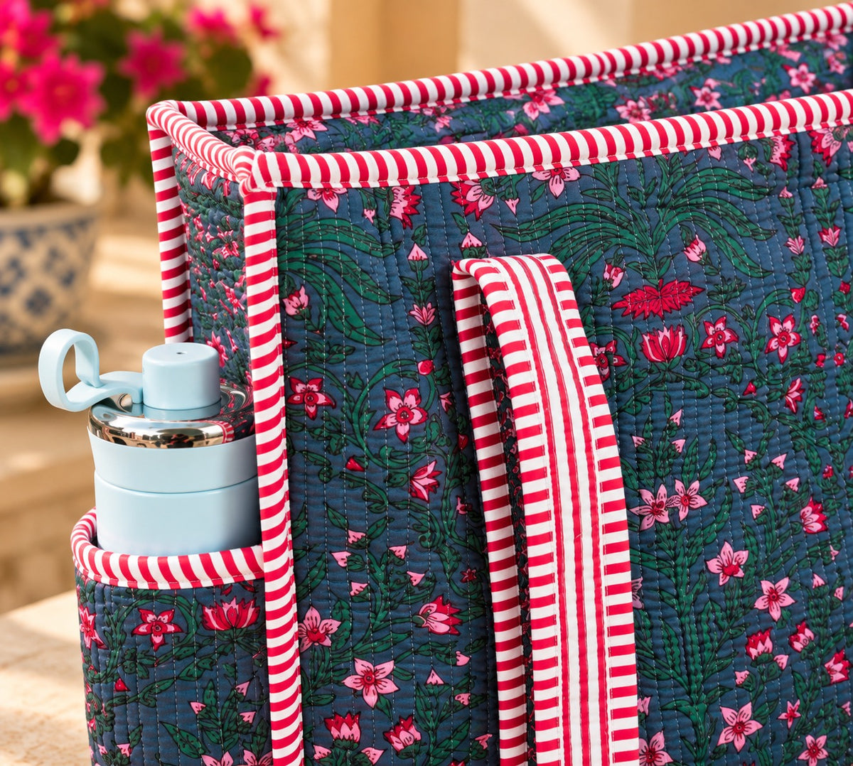 Quilted Cotton Tote Bag