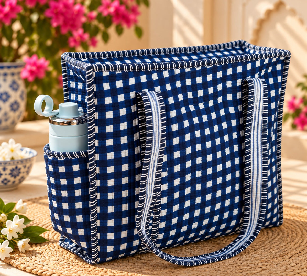 Quilted Cotton Tote Bag