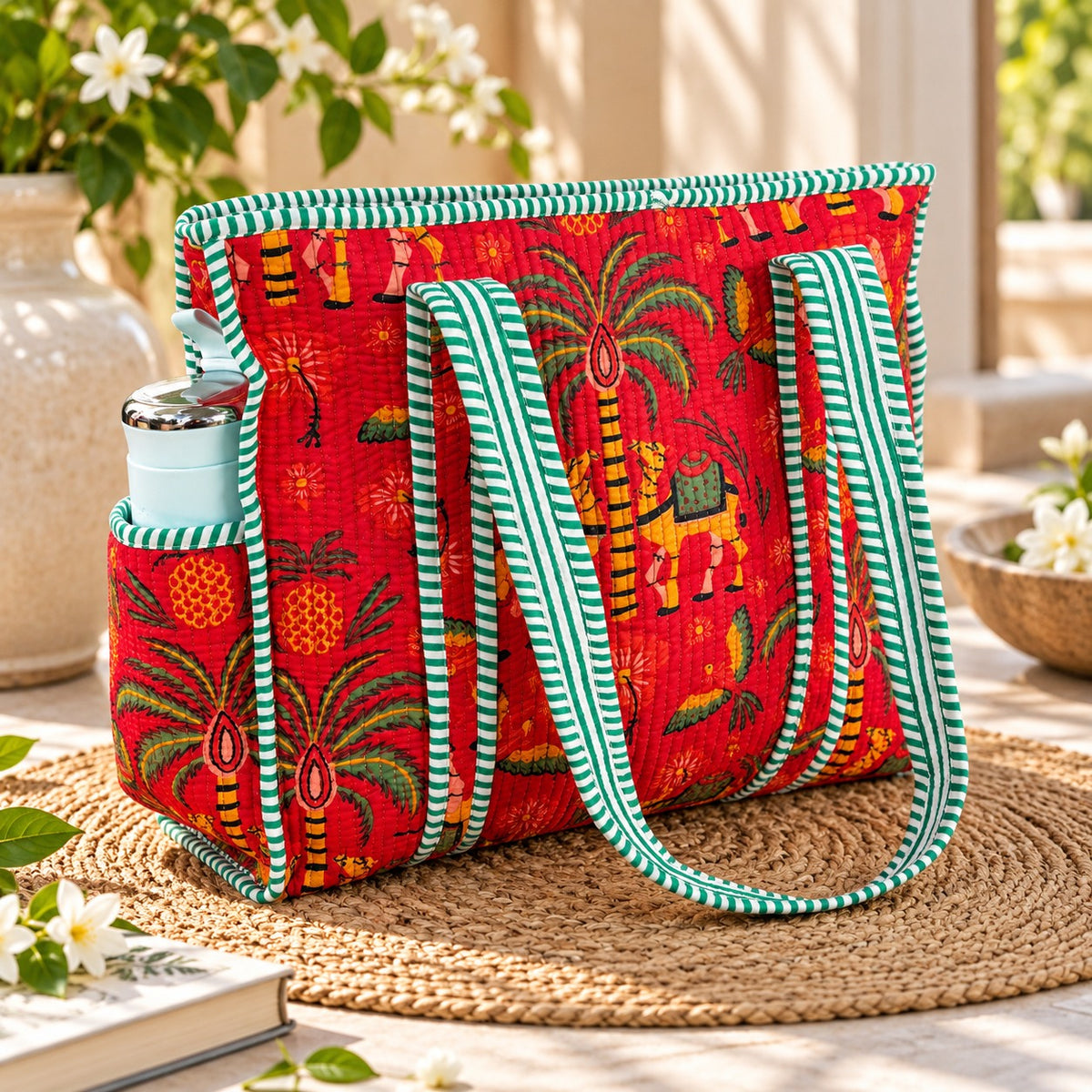 Quilted Cotton Tote Bag