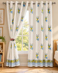 Handblock Printed Cotton Window Curtain - Neel Hiran