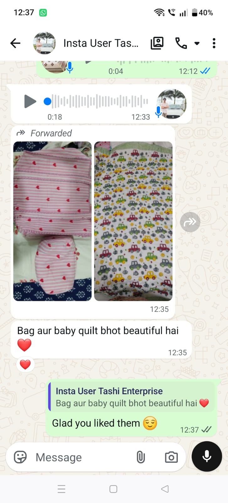 Customer testimonial