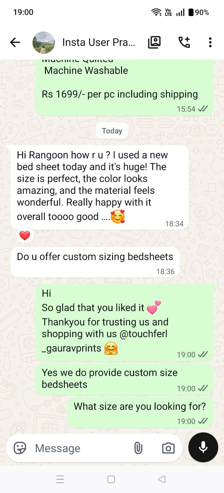 Customer testimonial