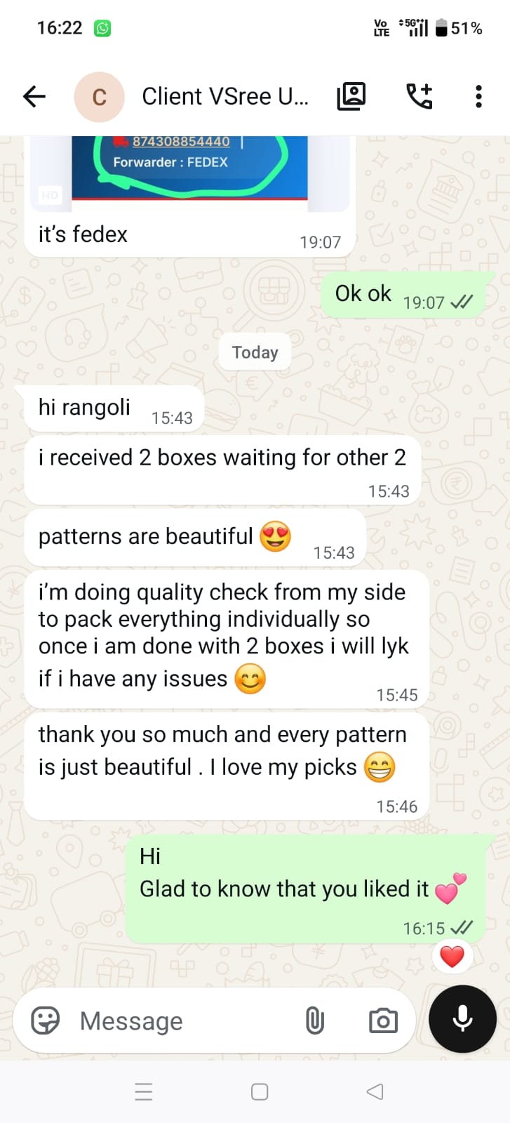 Customer testimonial